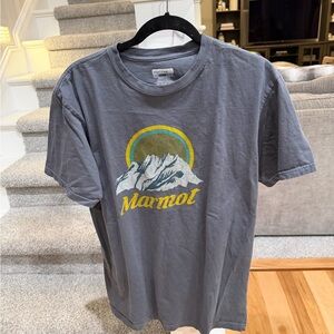 Marmot Blue Graphic Tee with Mountain Design